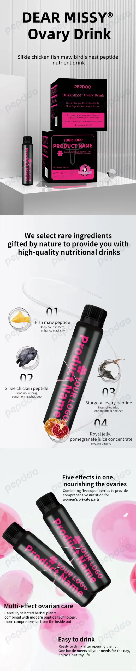 Bird’s Nest Peptide Drink – Comprehensive wellness solution for women’s hormonal balance, skin beauty, and ovarian health