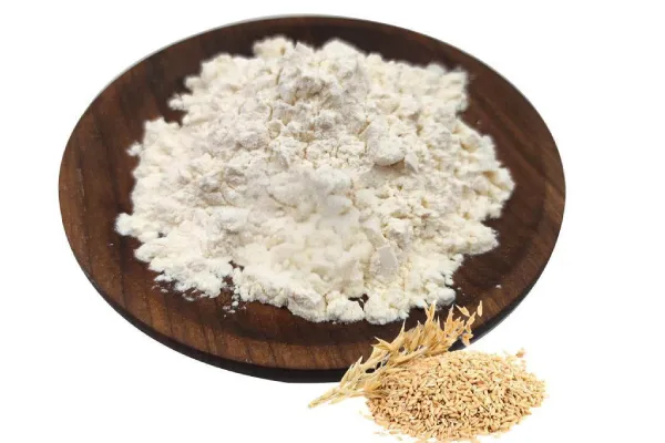 High-purity oat peptide powder in bulk packaging, showcasing fine texture and light beige color
