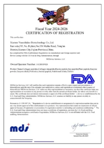 PEPDOO® official FDA certification for peptide product safety and compliance
