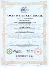 PEPDOO® HACCP certification for food safety and hazard control in peptide production