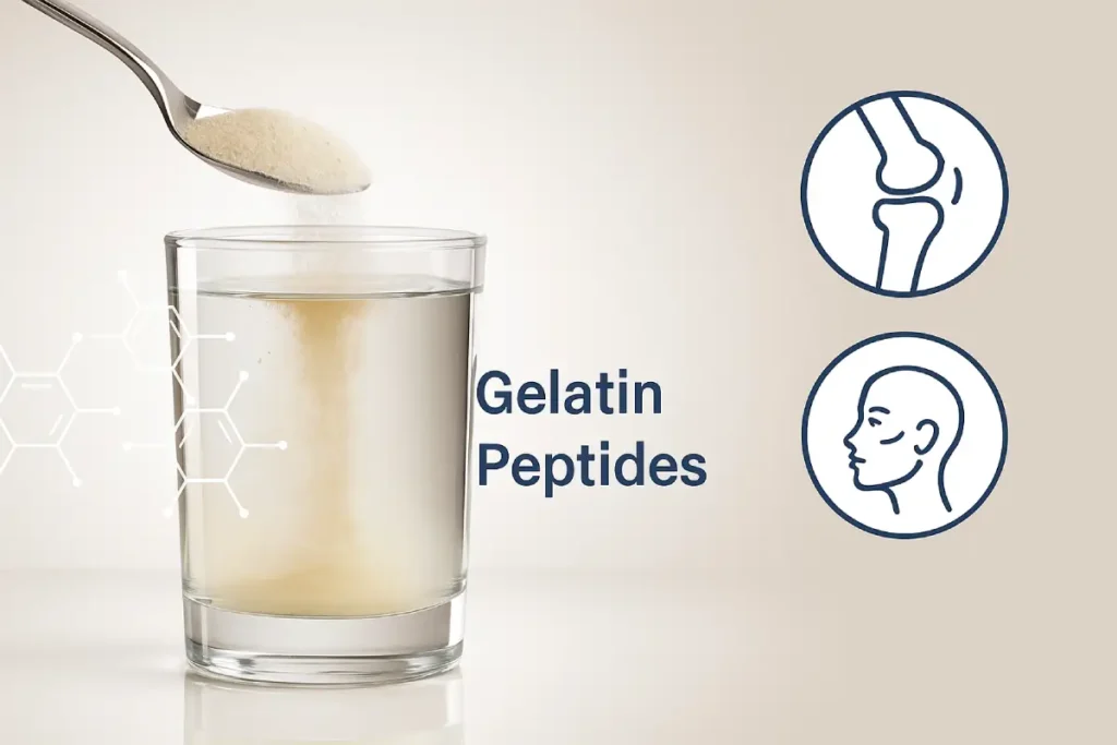 Gelatin peptides for joint and skin health, full-range B2B peptide solutions, functional nutrition and nutraceutical ingredient.