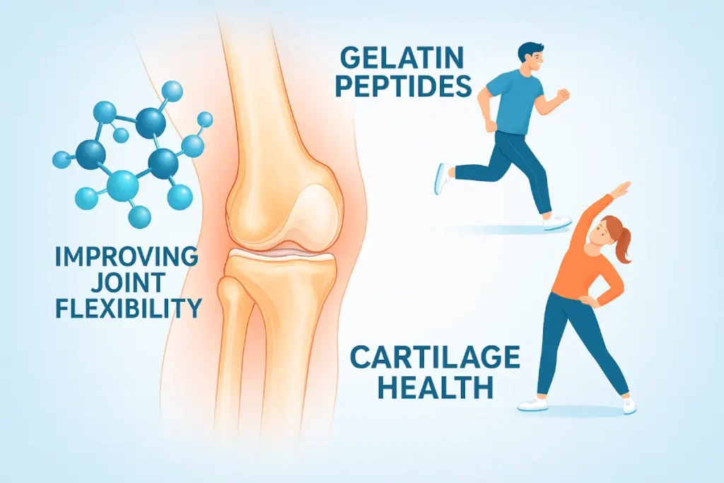 Gelatin peptides supporting joint health and mobility for functional nutrition applications