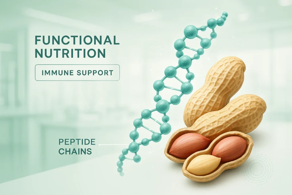 Peanut peptide powder for immune support in functional foods and nutraceuticals, professional B2B nutrition ingredient manufacturer