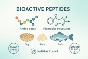 Clean label bioactive peptides for functional foods and supplements, professional B2B nutrition concept